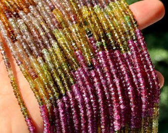 Tundra Sapphire Beads, 3mm Gemstone Rondelles, R-416