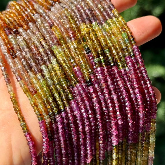 Tundra Sapphire Beads, 3mm Gemstone Rondelles, R-416