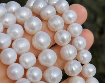 9mm Pearl Beads, 10mm White Pearls for Making Bridal Jewelry, Pearls for Statement Jewelry, Gemstone Beads (P-P13)