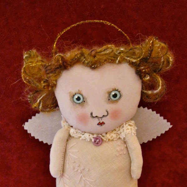 RESERVADO para Martha, muñeca de hadas de la Navidad, muñeca de arte de angel, Sandy Mastroni alas de Ángel, caprichosas,