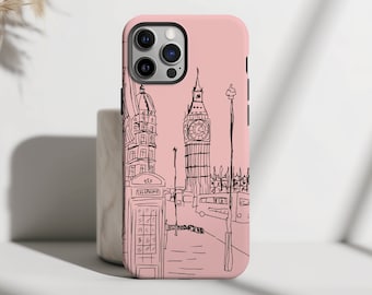 London Sketch Handyhülle: Pinke Handyhülle, passend für iPhone 11-17
