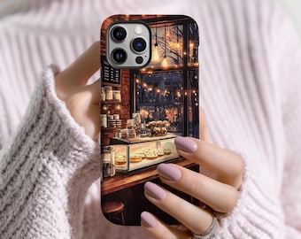Cozy Café Phone Case, Pastries and Lights (Fits iPhone 11-17)