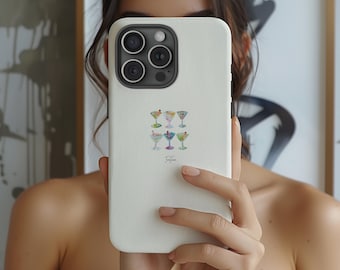 Tini Time Martini Collage Phone Case, Preppy and Cute Aesthetic, iPhone 16 15 14 13 12 11 Pro Max 8 Plus X, Samsung Galaxy S24 S22 S20 Ultra