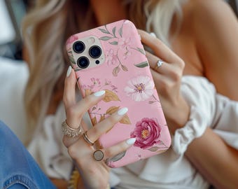 Vintage Pink Floral Phone Case: Spring Flowers, Fits iPhone 11-17