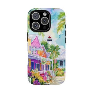 Travel-themed phone case celebrating the vibrant beauty of Key West and its tropical atmosphere.