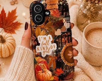 Fall Aesthetic Phone Case, Autumn Collage, Pumpkin Spice Cozy Girl, iPhone and Samsung