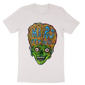 Mars Attacks Woodcut Handprinted T-Shirt