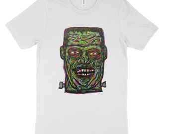 Frankenstein Color Woodcut Handprinted T-Shirt