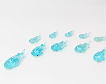 Miniature Aquarium Decorations, set of 10 blue whales (Miniature Ornaments for Fish Tank, Cake Toppers, Miniature Aquarium Decorations)