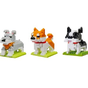 Petit Blocks – Set of 3 - Miniature Schnauzer, Japanese Shiba Inu, Bull Dog