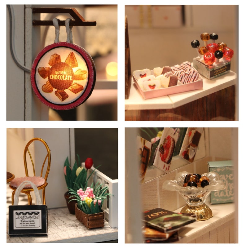 Miniature DIY Dollhouse Wooden Chocolatier Doityourself Kit Etsy