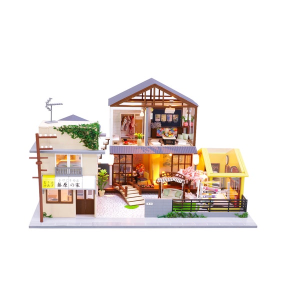 Kit miniature de maison de poupée de bricolage avec meubles, maison  miniature en bois 3D avec couverture de poussière, kit de maison de poupées  miniatures