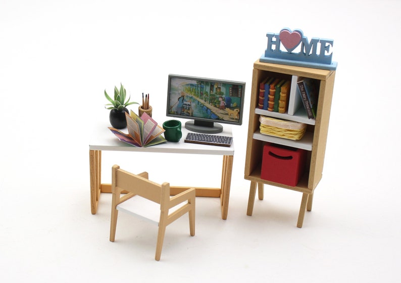 1:18 Scale Miniature Dollhouse Furniture DIY Kit Bookcase | Etsy