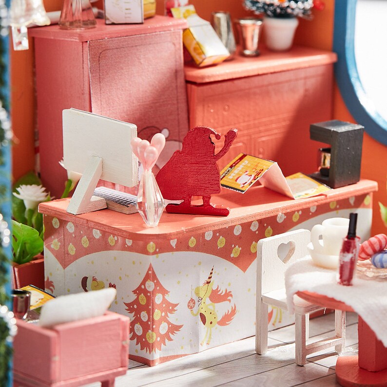 124 Miniature Doityourself Dollhouse Kit Wooden Coffee Etsy