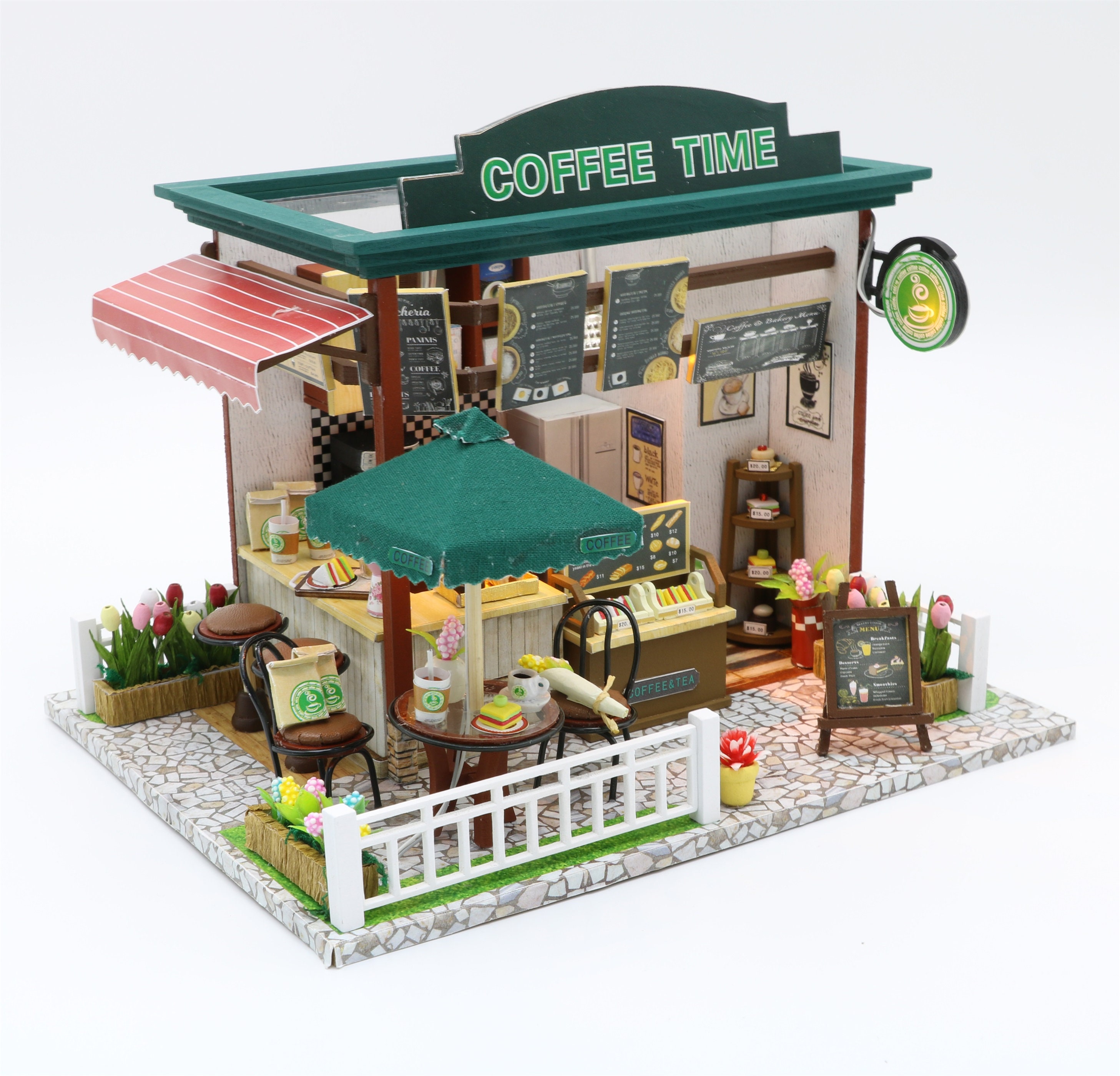 Build Your Own Coffee Shop, Doll House DIY Kit, Model Set, Miniature C –  Ink Icons