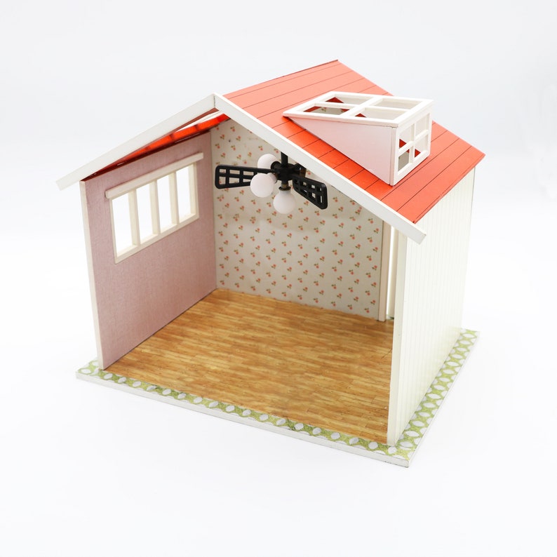 118 Miniature Dollhouse Frame DIY Kit Pink Roof House Frame Etsy