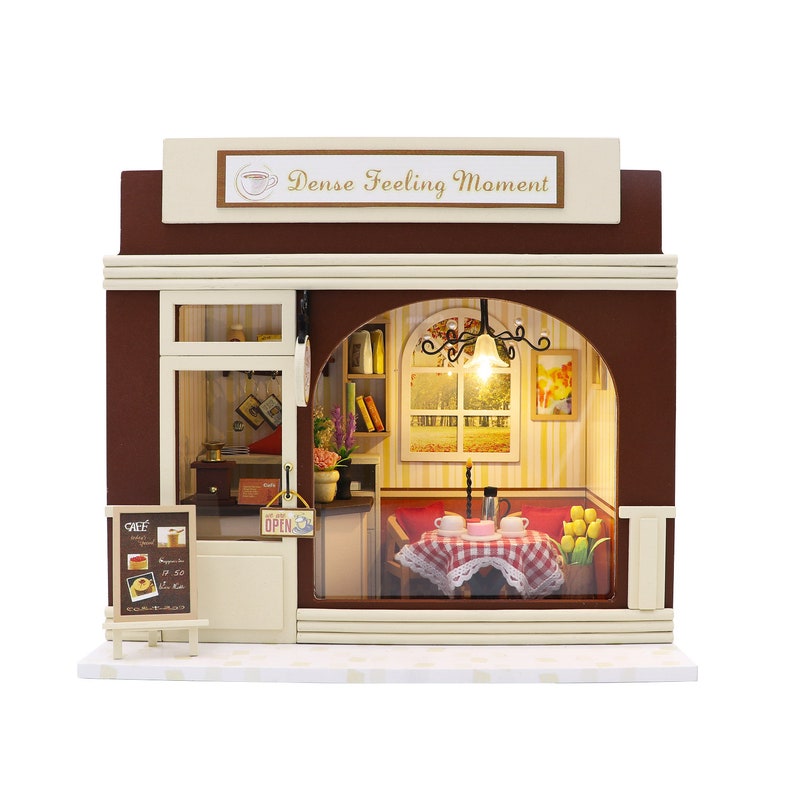 Miniature DIY Dollhouse Kit Wooden European Cafe Etsy