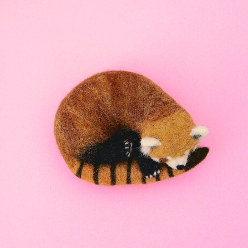 Wool Felting DIY Kit Red Panda with English Instructions Etsy