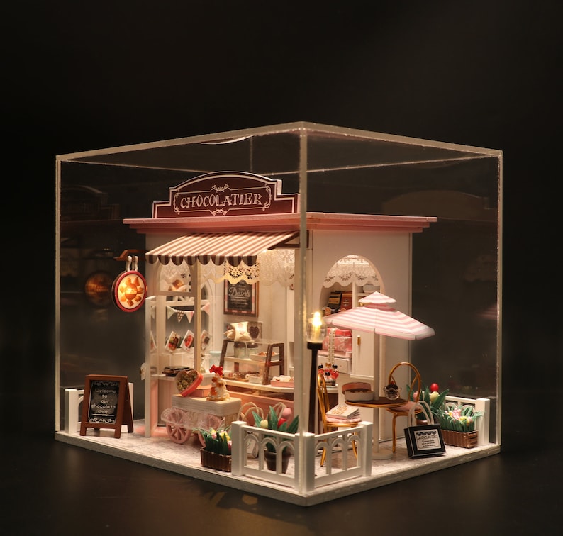 Miniature DIY Dollhouse Wooden Chocolatier Doityourself Kit Etsy