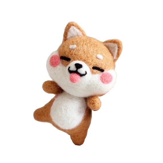 Wool Felting Diy Kit With Tools Shiba Inu Dog Silly Smiling With English Instructions Great Starter Kit
