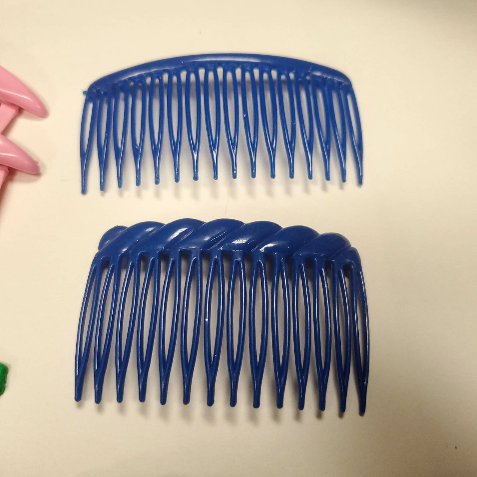 Vintage Lot of 10 Decorative Plastic Hair Clips 1980s Hong Kong Goody