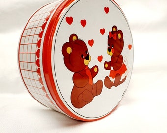 Rare Vintage Amscan large Heart Holiday Tin 1980s