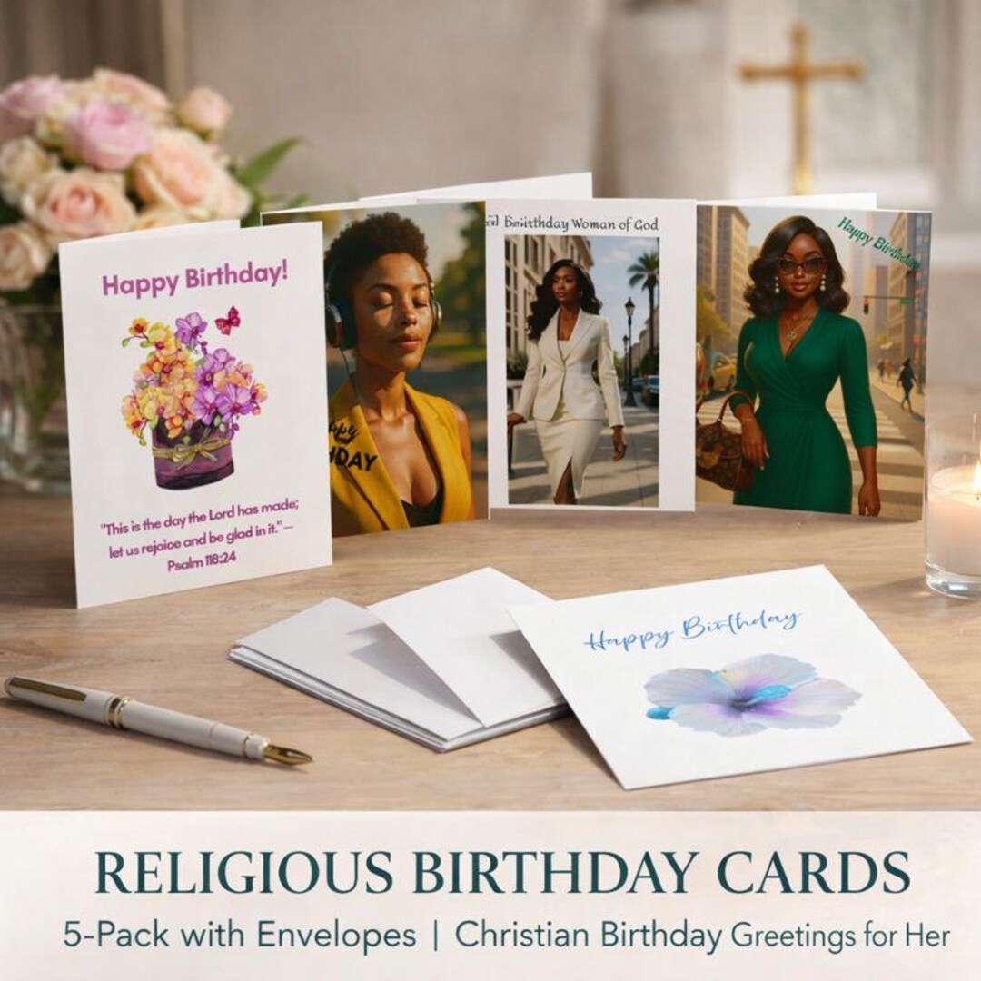 Religious Birthday Greeting Cards (5-pack) for Women - Etsy