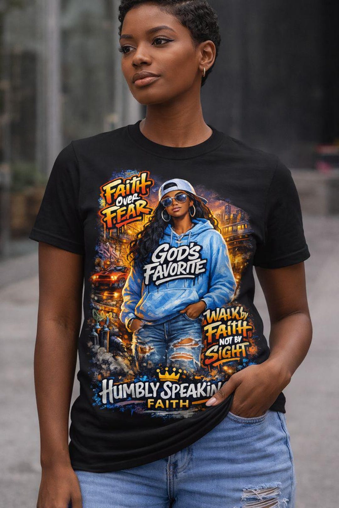Gods Favorite Faith Graphic T Shirt Faith Over Fear Inspirational ...
