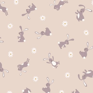 Bunny Hop from Lewis & Irene, Tiny Bunnies on Pink, yard