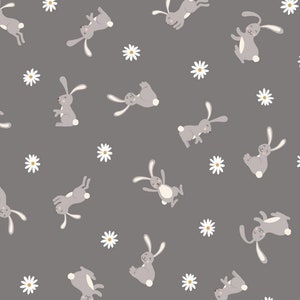 Bunny Hop from Lewis & Irene, Tiny Bunnies on Gray, yard