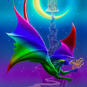 Studio E Fabrics, &quot;Rainbow Dragons&quot; Collection,  Dragon Panel- Digitally Printed Cotton Woven Fabric Panel