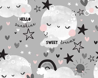3 Wishes &quot;Don&#39;t Forget to Dream&quot; Flannel&quot;, Sleepy Clouds and rainbows yard