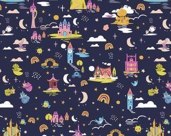 Heart of a Princess  Collection -PALACE  in navy- "A Dream come True" - from Camelot fabrics,