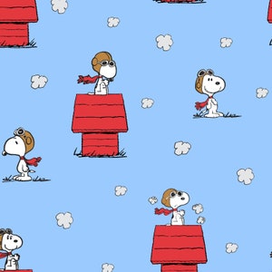 Snoopy Patriotic Popsicle On Blue Peanuts Cotton Fabric Yard Etsy