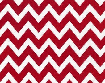 Robert Kaufman Remix Stripe from Ann Kelle,  Chevron in Red, yard