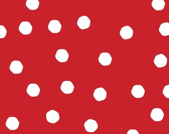 Happy Camper Collection, Jumbo Dots Red/White by Loralie Dresigns, yard
