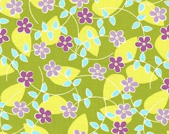 Michael Miller Fabrics, "Quiet Time",  Floating Blossoms in green, yard