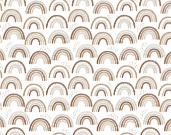 From Camelot Fabrics, "Neutral Rainbows" on cream,  Cotton FLANNEL
