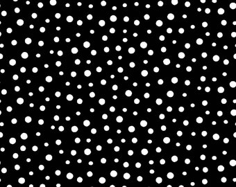 World of SusyBee, Irregular Dots - Black/White, 100% cotton fabric