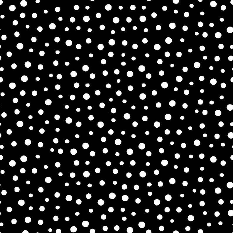World of SusyBee, Irregular Dots Black/White, 100% cotton fabric image 1