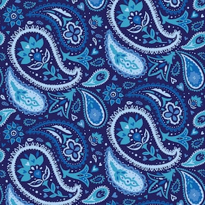 Studio E Fabrics, &quot;Blue Dreams&quot; Collection, Paisley in Blue Cotton