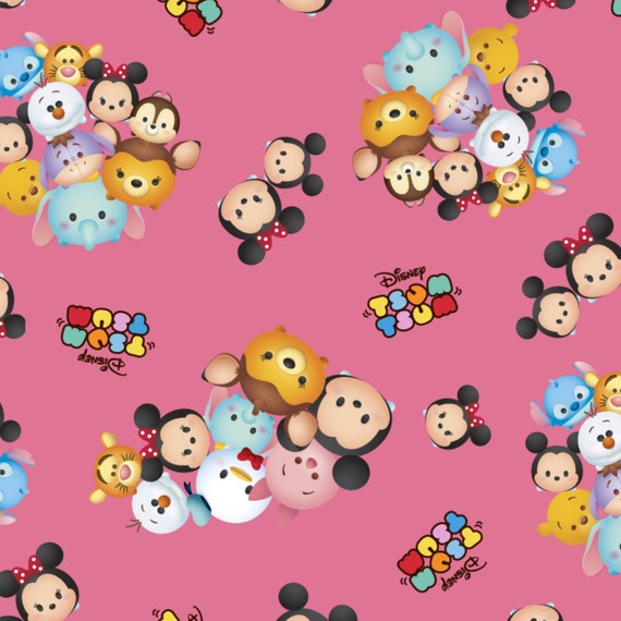 1 yard Disney Tsum Tsum Mickey /& Friends Packed Fabric
