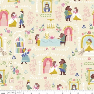 Beauty & the Beast Main Cream,  from Riley Blake Designs, 1 yard