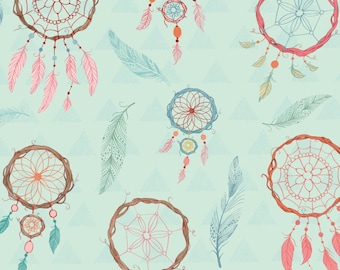 Cream Dream Catcher Fabric By Elizabeth's Studio  # 537E-CRM  Fabric By The Yard  Ships 1 Business Day