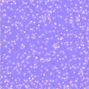 Pode incluir: Um padrão sem costura com um fundo roxo claro, adornado com pétalas de flores rosa espalhadas e luzes brancas brilhantes em forma de estrela. O design evoca uma qualidade sonhadora e etérea, ideal para aplicações digitais.