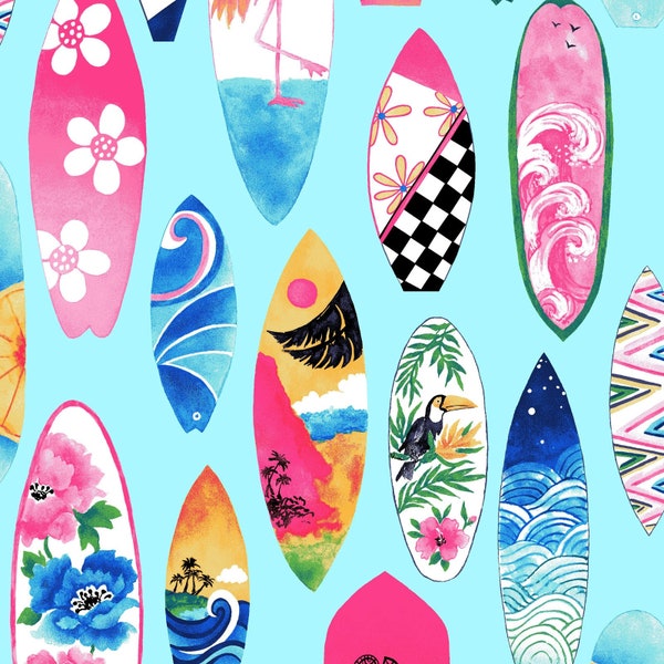 Surfside "Surfboards" in Blue by Freckle + Lollie,  -  100% cotton