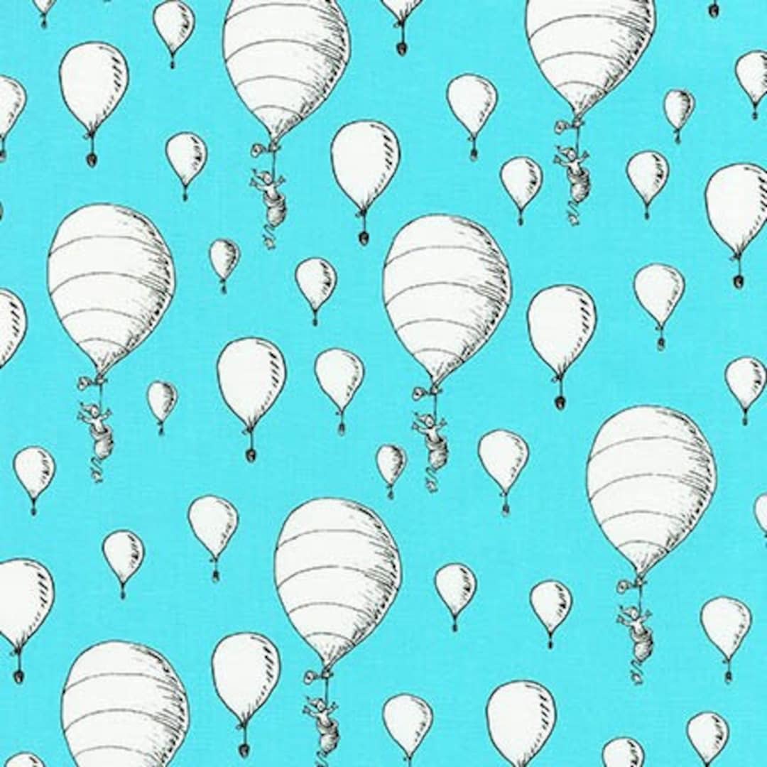 Oh the Places You'll Go 2, Dr.seuss, Hot Air Balloons on Aqua, Yard - Etsy