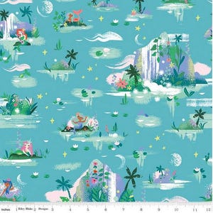 Forever Neverland - Mermaid Lagoon Peacock - Peter pan - from Riley Blake Designs,  100% cotton