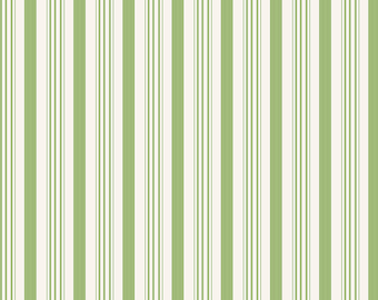 Tanya Whelan's  Barefoot Roses - Legacy Collection, Ticking Stripe in Green