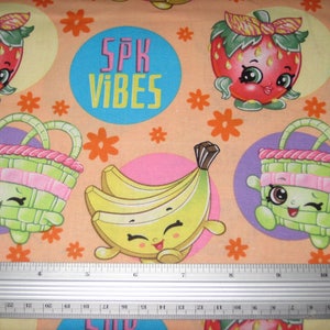 NUEVO tejido SHOPKINS, "Fruit Vibes" en melocotón, Yard